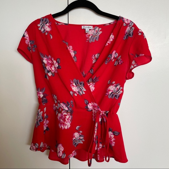 Nordstrom red floral print blouse - Picture 1 of 3